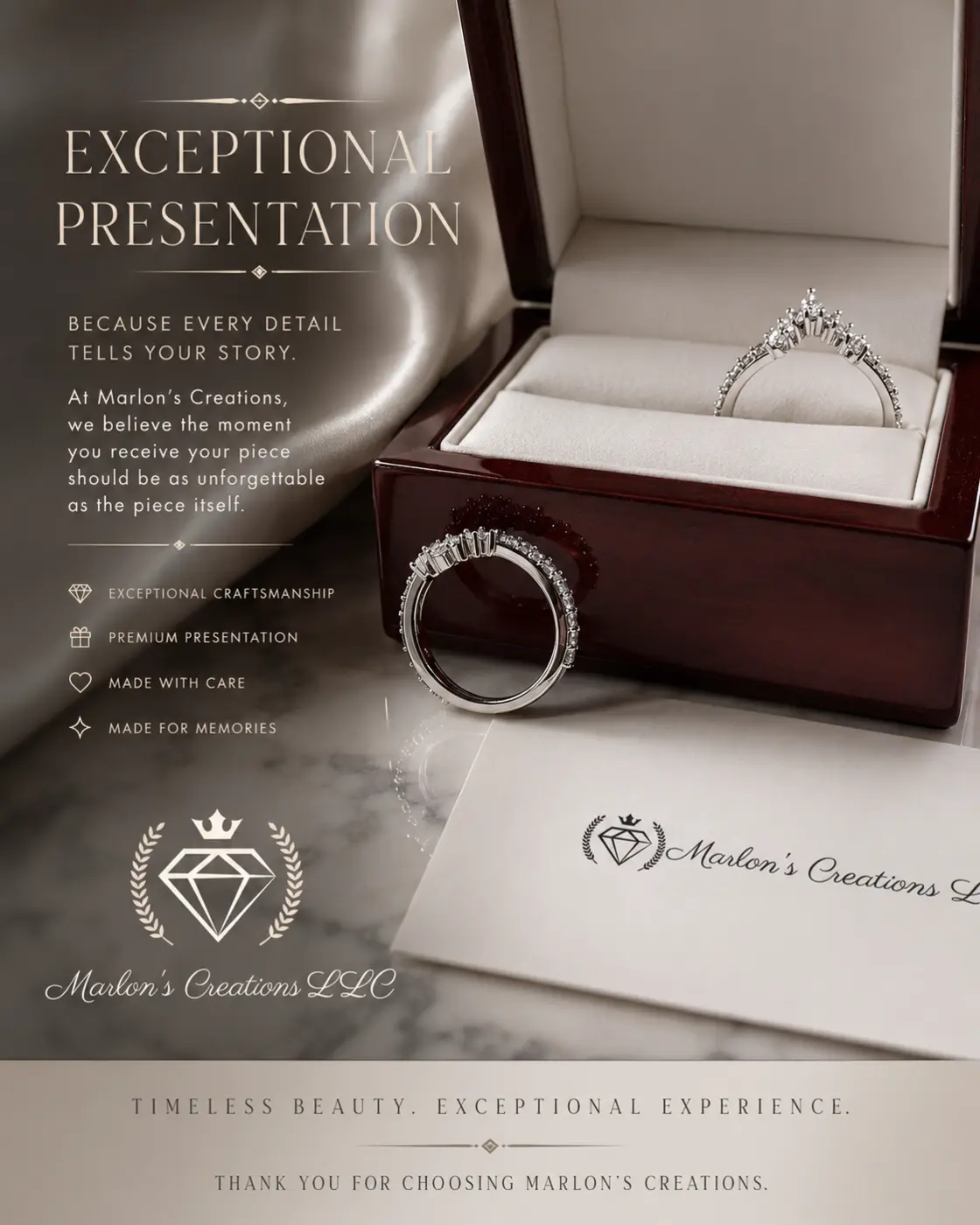 Marlon's Creations exceptional presentation campaign