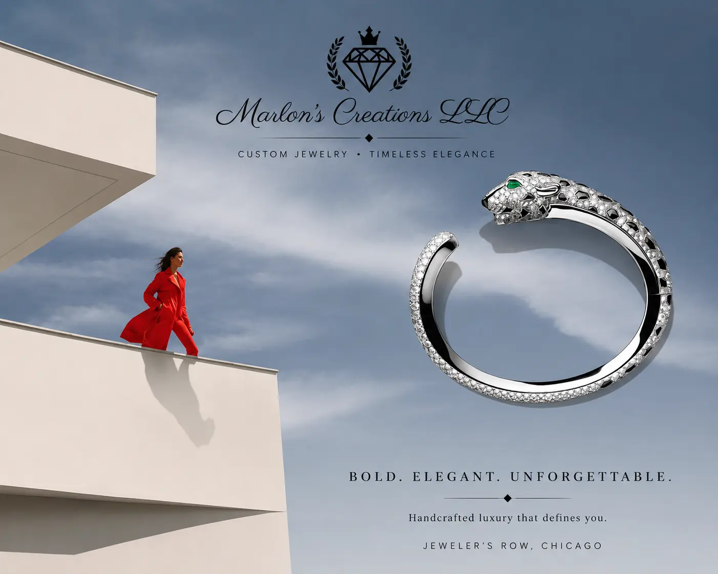 Marlon's Creations luxury panther bracelet campaign
