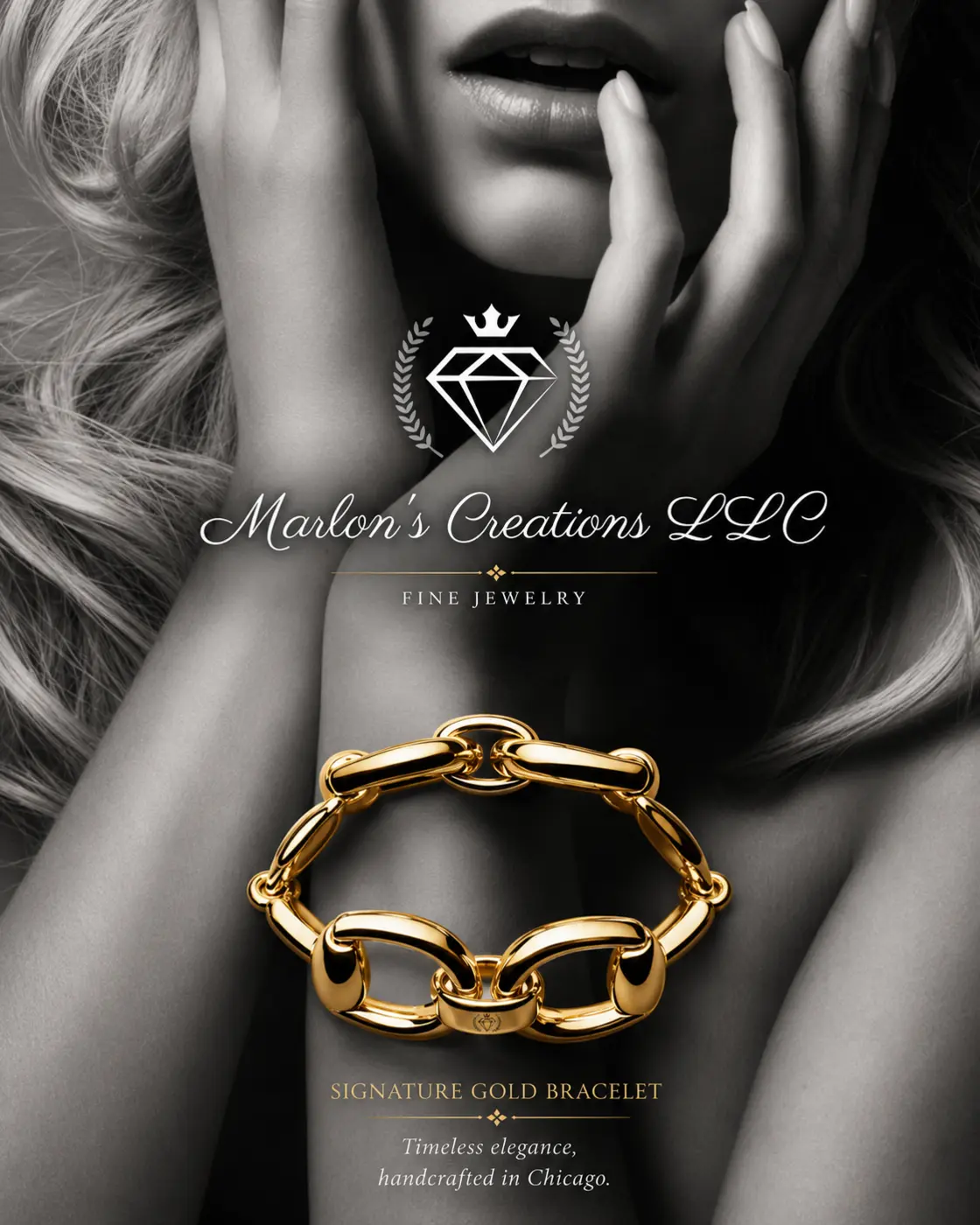 Marlon's Creations signature gold bracelet campaign